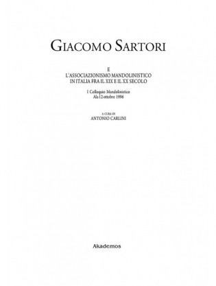 Per un catalogo delle opere di Giacomo Sartori